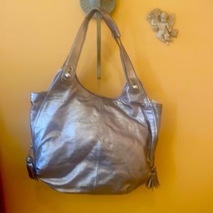 Elliott Luca Silver Large Leather Hobo Purse New Never used